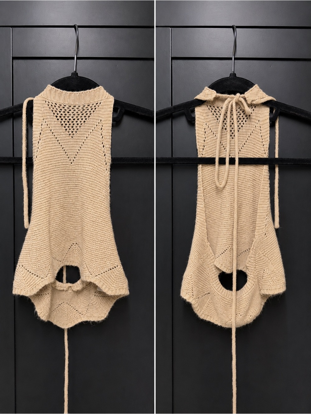 SHEIN Beige Knit Halter Tank Top